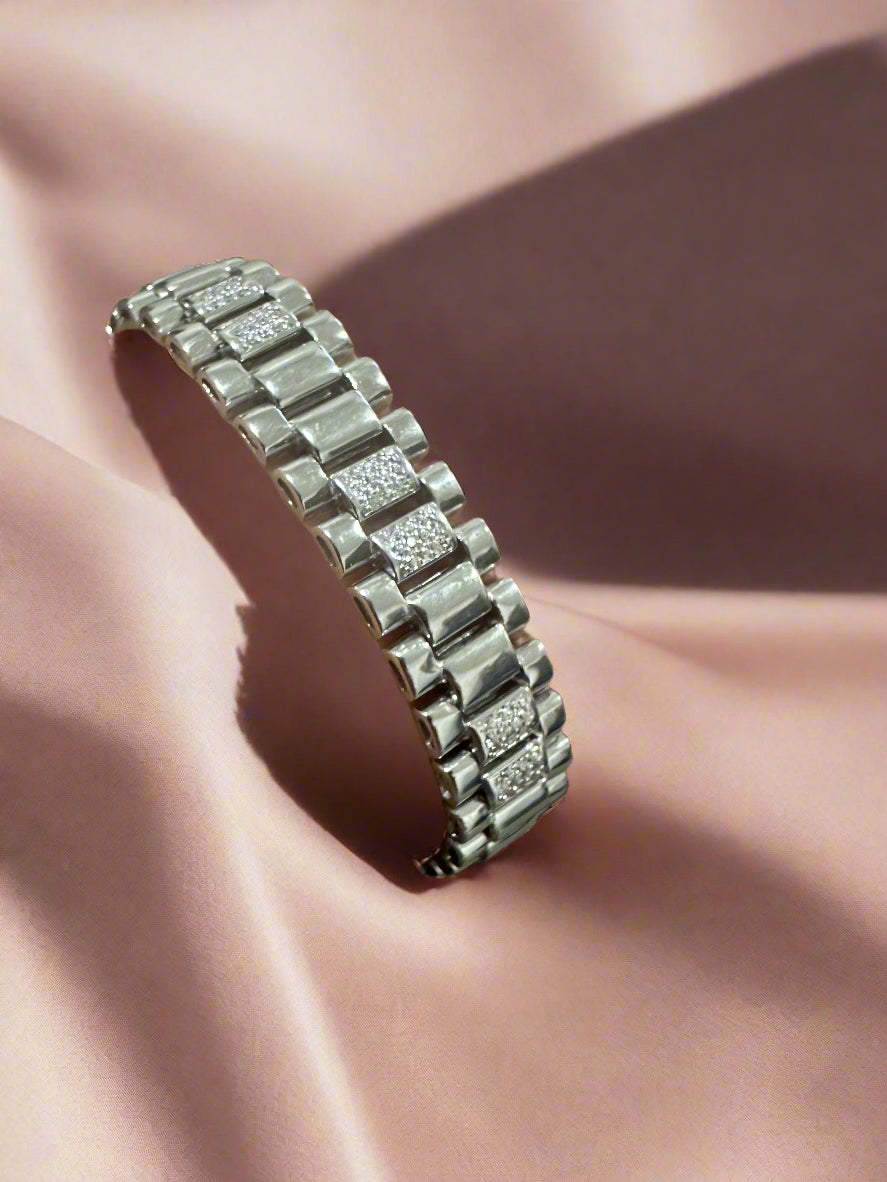 Unisex Silver Luxury Link Bracelet SUB01