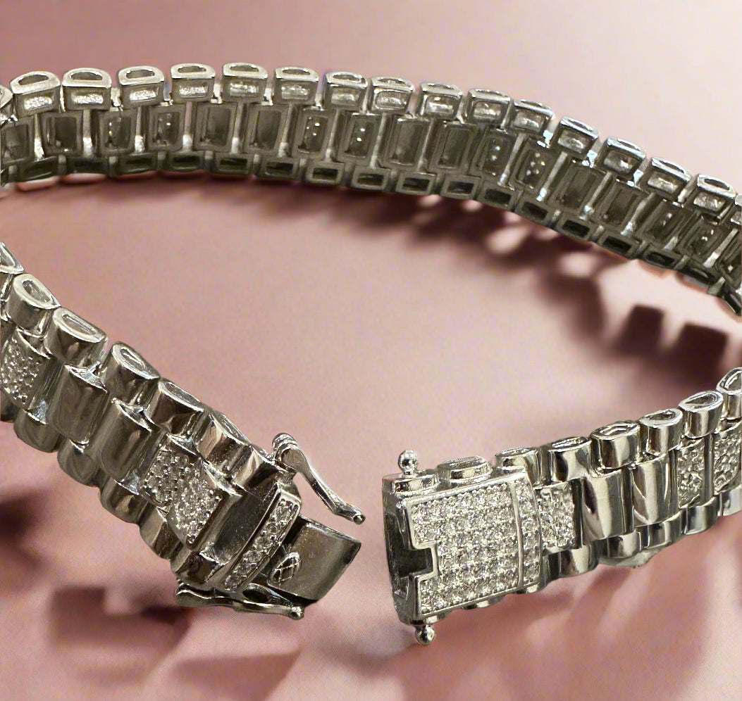 Unisex Silver Luxury Link Bracelet SUB01