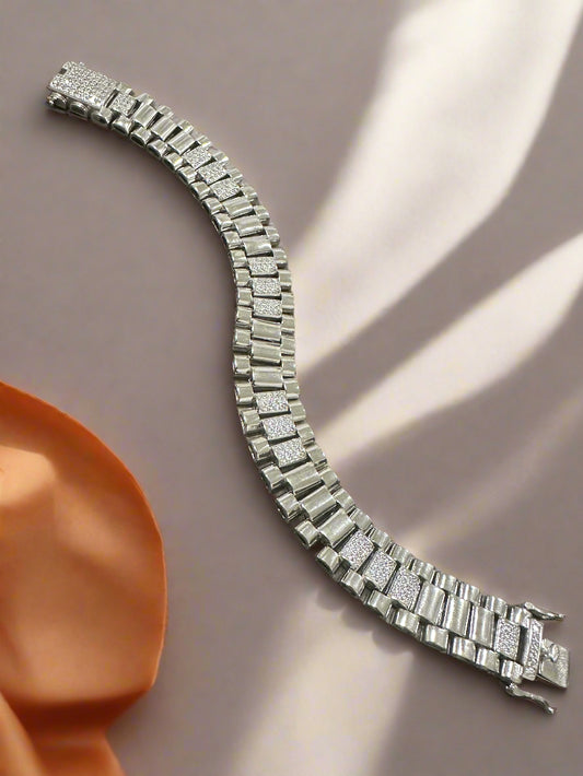 Unisex Silver Luxury Link Bracelet SUB02