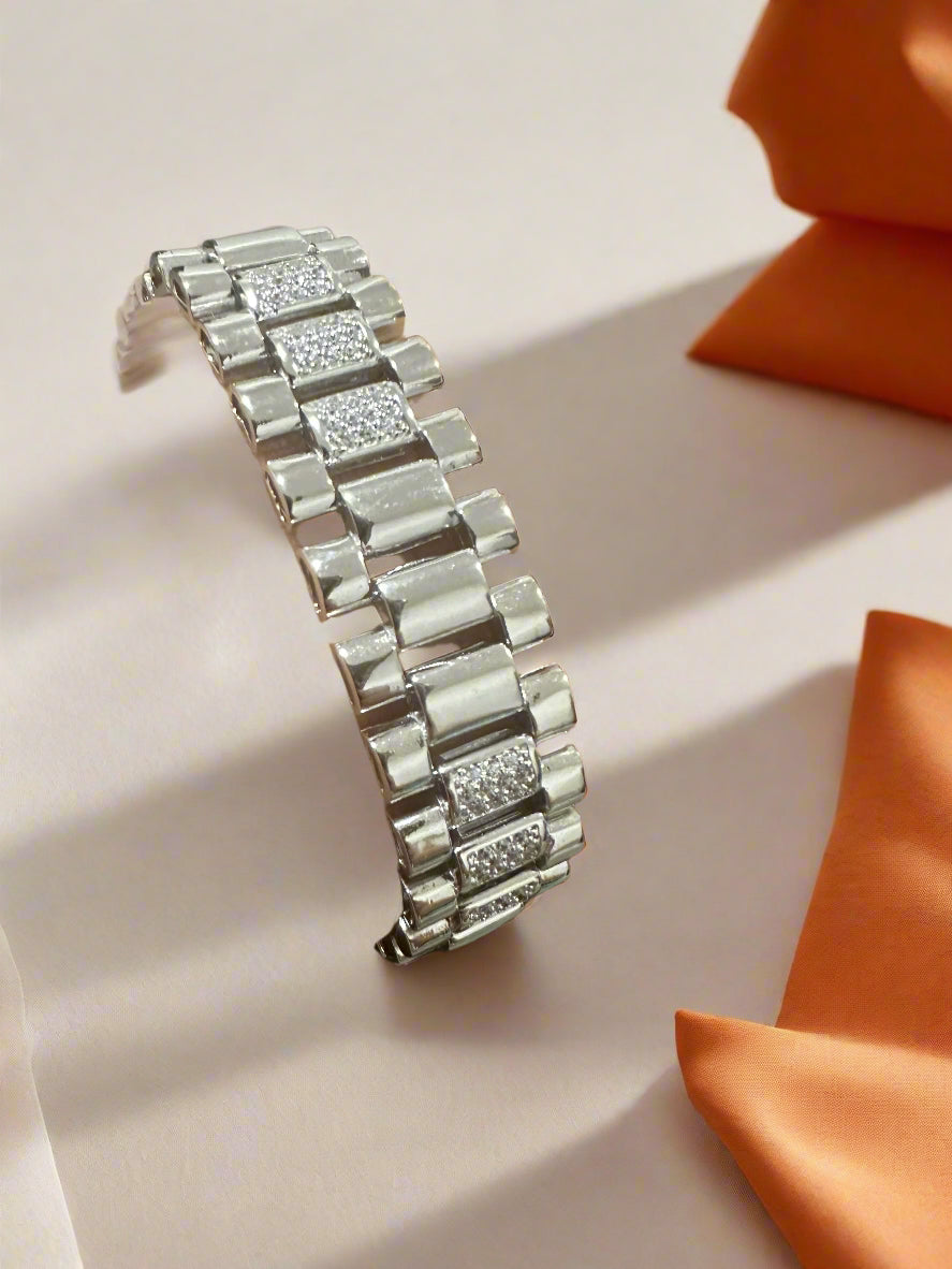 Unisex Silver Luxury Link Bracelet SUB02