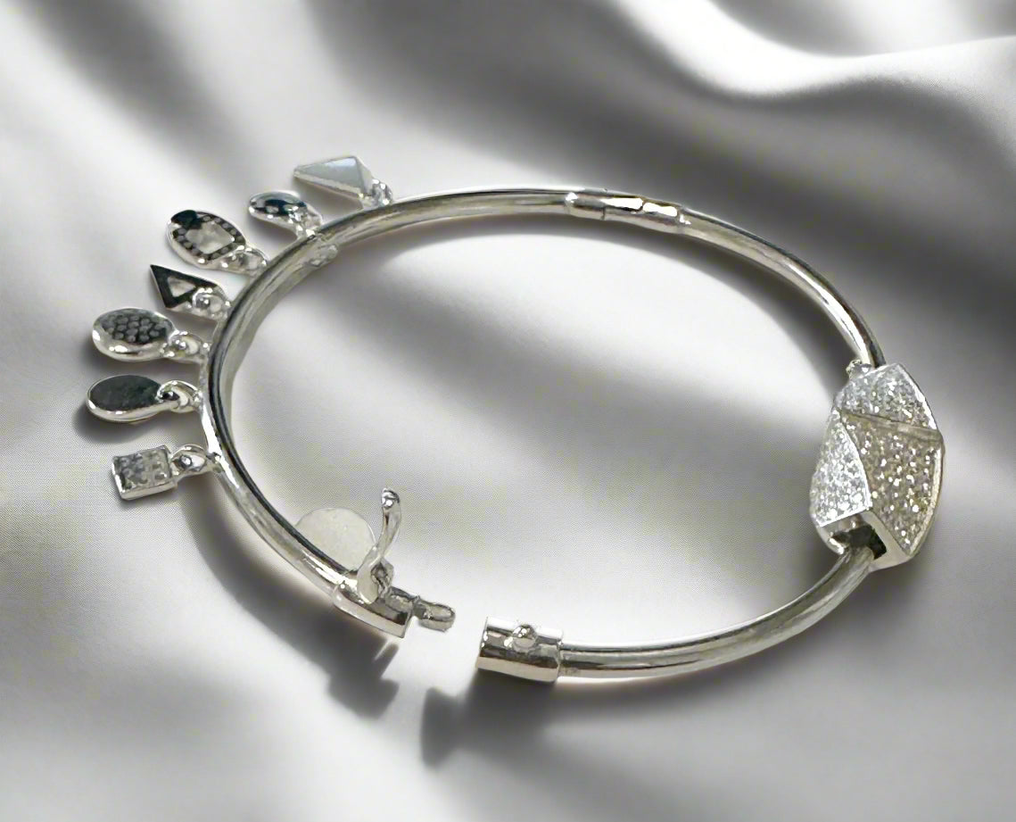 Ladies' Silver Pandora-Style Bangle Bracelet SLB13