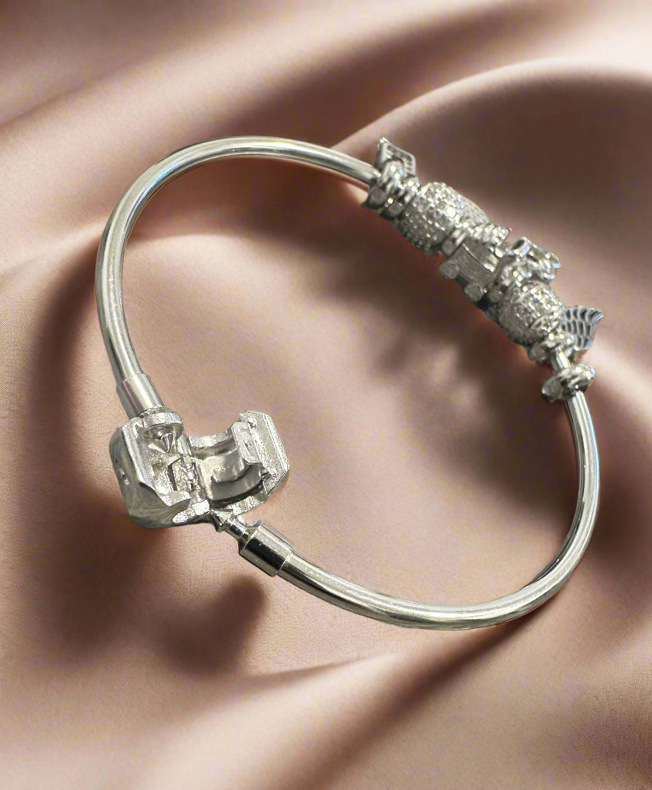 Ladies' Silver "Celestial Harmony" Pandora-Style Bangle Bracelet SLB15