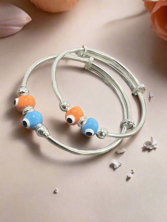 Baby Silver Evil Eye Shagle Bangles SBS03