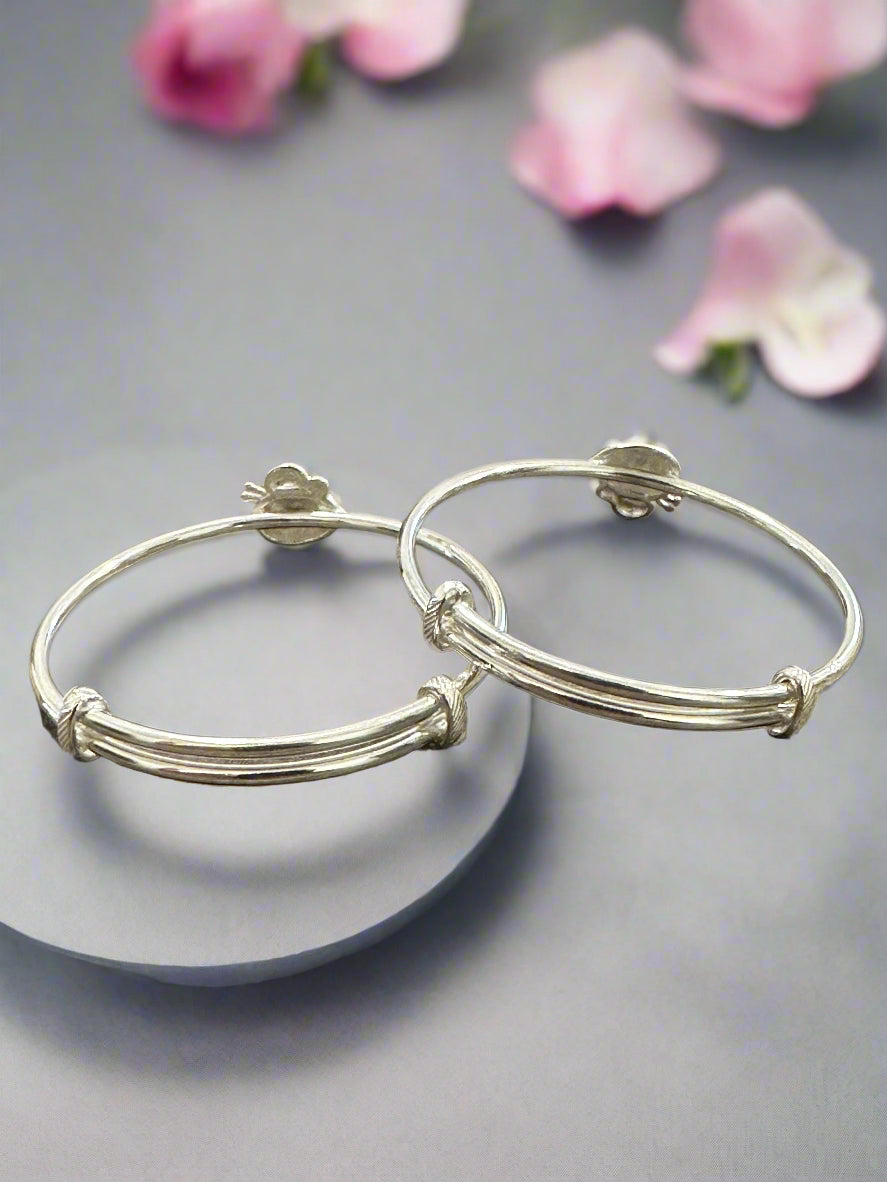 Baby Silver Buzzing Bee Shagle Bangles SBS04