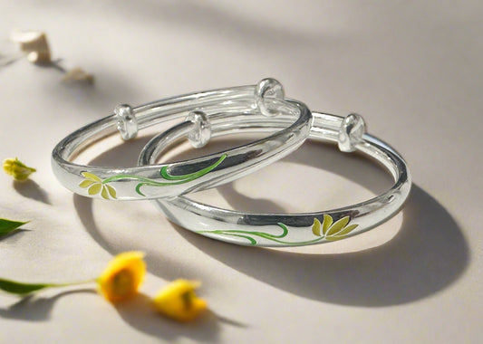 Baby Silver Blossom Bliss Shagle Bangles SBS09