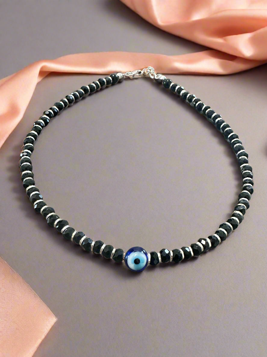 Ladies' Silver Evil Eye Nazariya Anklet SLA01