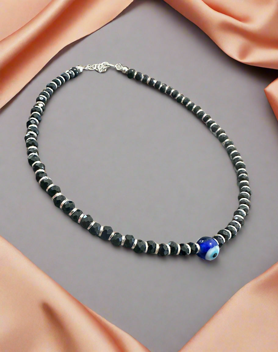 Ladies' Silver Evil Eye Nazariya Anklet SLA01