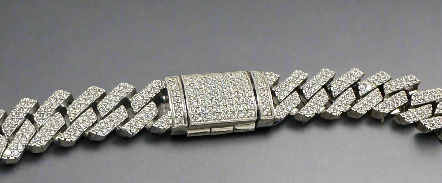 Men's 20.5" Silver Iced-Out Cuban Link Chain SMC05