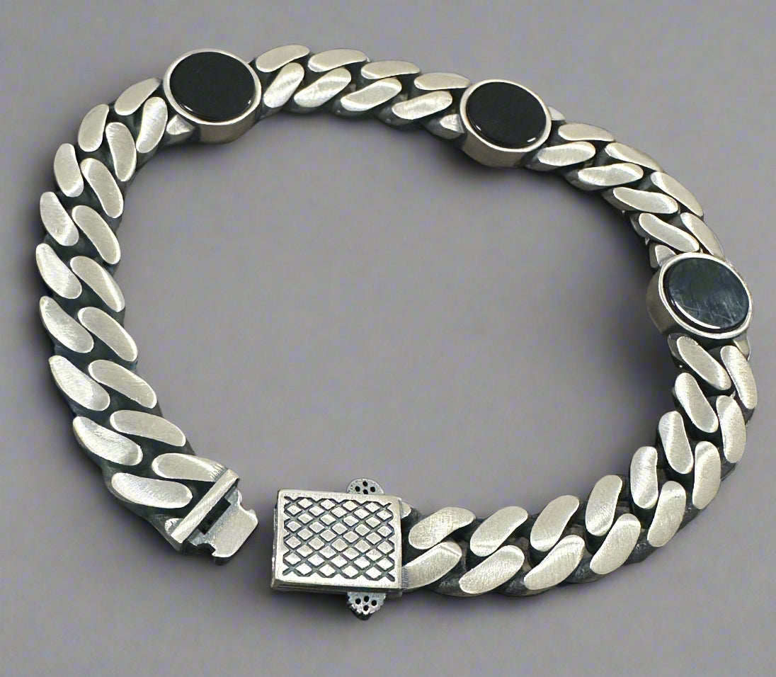 Men's Silver Matte Bracelet SMB01