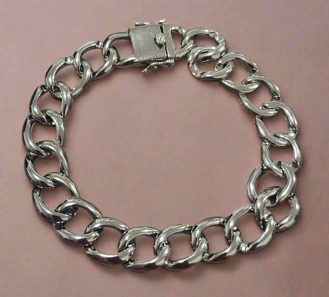 Men's Silver Cuban Link Bracelet SMB02