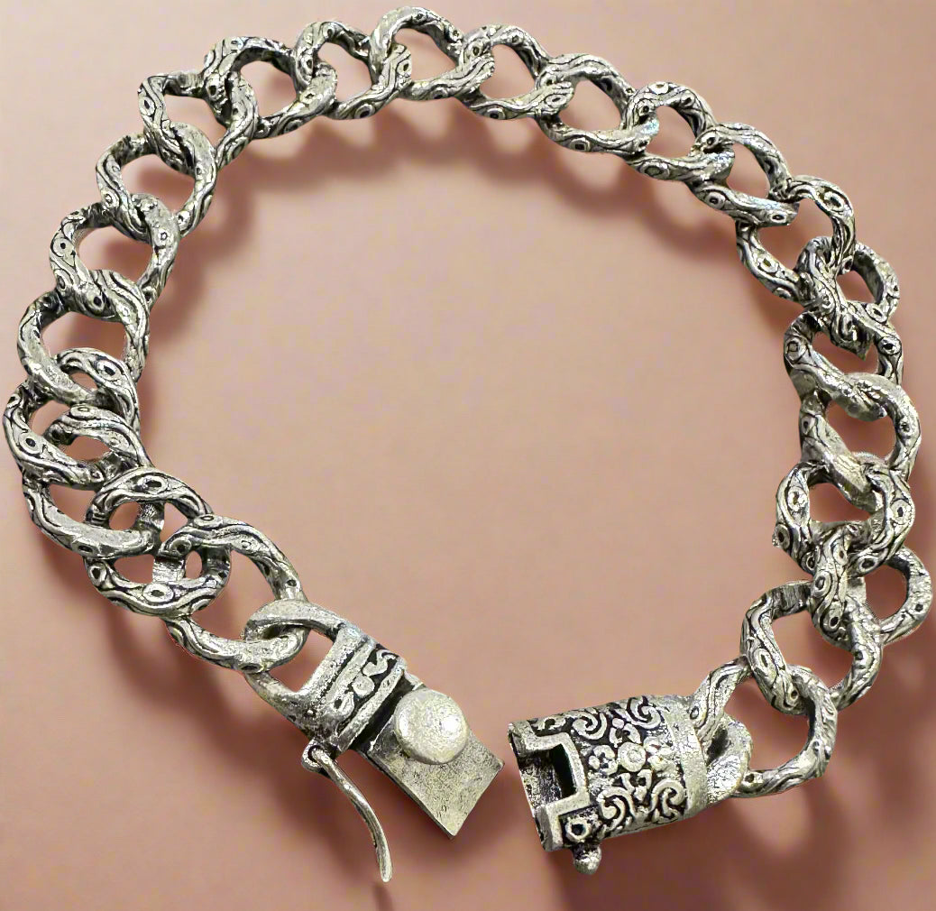 Men's Silver Vintage Chain Bracelet SMB03